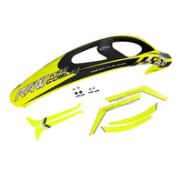 H1520-S RAW KSE YELLOW CANOPY WITH STICKERS-Mad 4 Heli