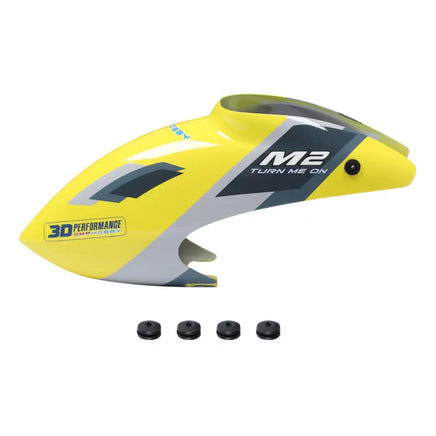 OSHM2323Y OMPHOBBY M2 EVO Canopy set-Racing Yellow-Mad 4 Heli