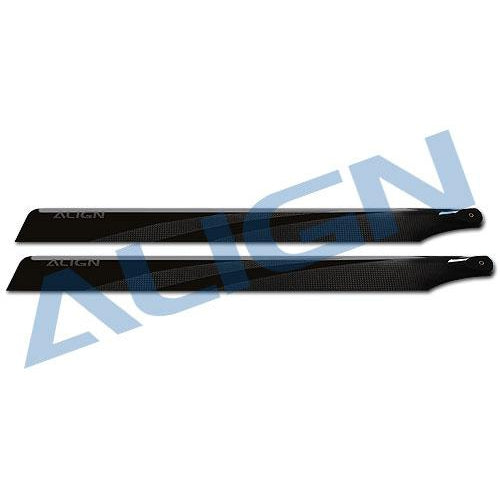 HD420H Align Trex 425 Carbon Fiber Blades-Black.-Mad 4 Heli