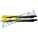 HD650AT Align Trex 650X Carbon Fiber Blades-Yellow-Mad 4 Heli