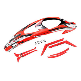 H1423-S RAW CANOPY RED AND STICKER-Mad 4 Heli