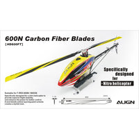 HD600FT Align Trex 600N Carbon Fiber Blades-Mad 4 Heli