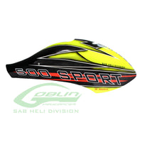 H0938-S CANOMOD AIRBRUSH CANOPY SAB YELLOW/BLACK - GOBLIN 500 SPORT-Mad 4 Heli