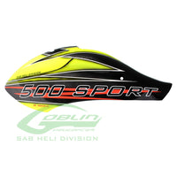 H0938-S CANOMOD AIRBRUSH CANOPY SAB YELLOW/BLACK - GOBLIN 500 SPORT-Mad 4 Heli