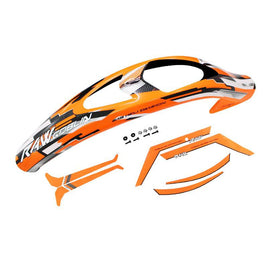 H1427-S RAW CANOPY ORANGE AND STICKER-Mad 4 Heli